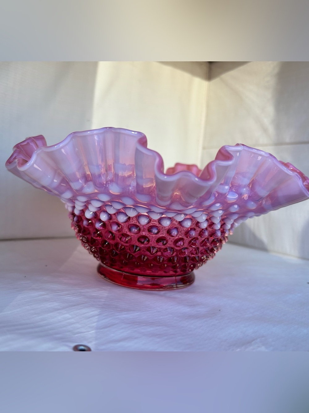 Fenton Cranberry Glass Bowl